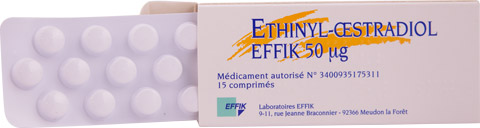 Ethinyl-oestradiol étui et blister