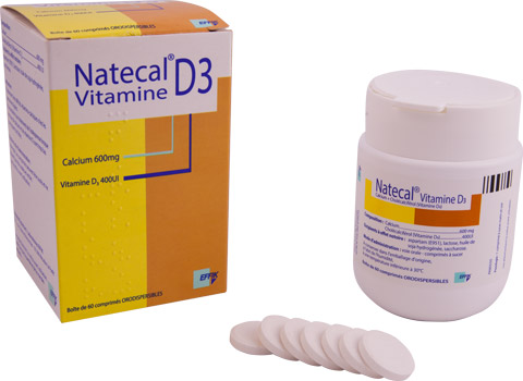 Natecal étui, boîte et comprimé